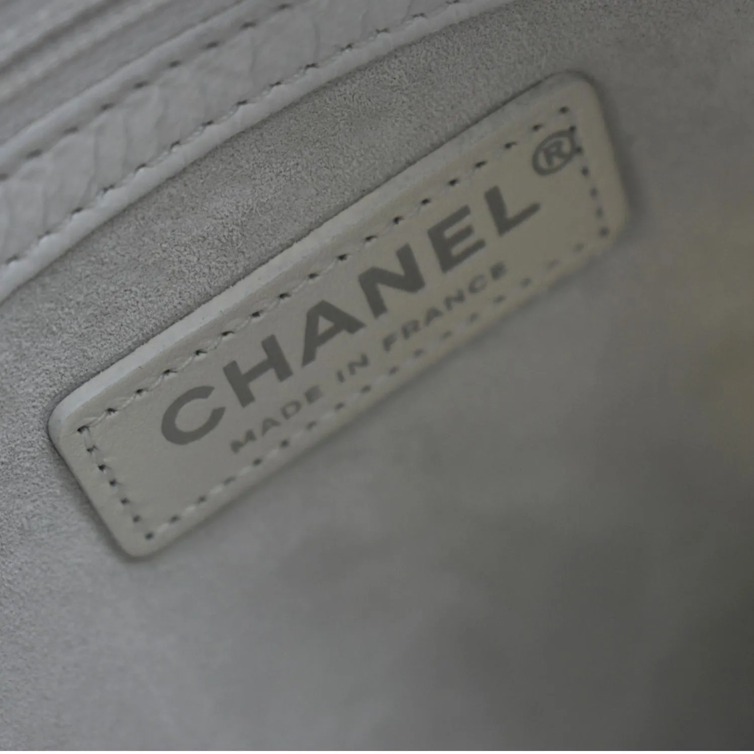 CHANEL Droplet Patent Leather Hobo Bag White