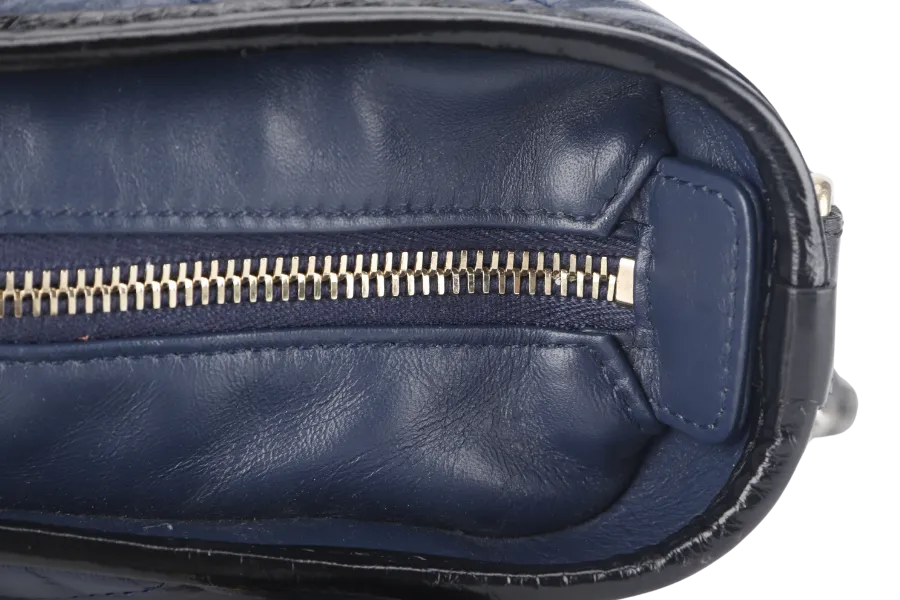 CHANEL GABRIELLE HOBO SHOULDER BAG (2537xxxx) BLUE-BLACK QUILTED CALFSKIN LEATHER SILVER & GOLD TONE HARDWARE NO CARD AND NO DUST COVER
