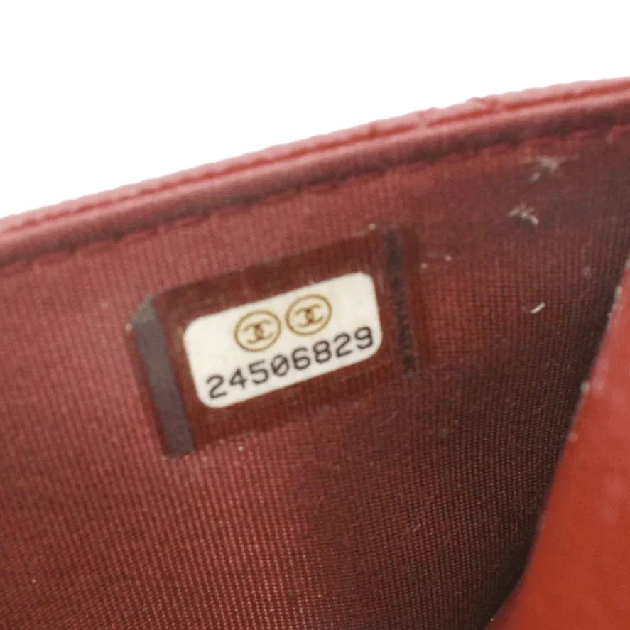 CHANEL Golden Class Quilted Caviar Leather Wallet on Chain Bag Maroon