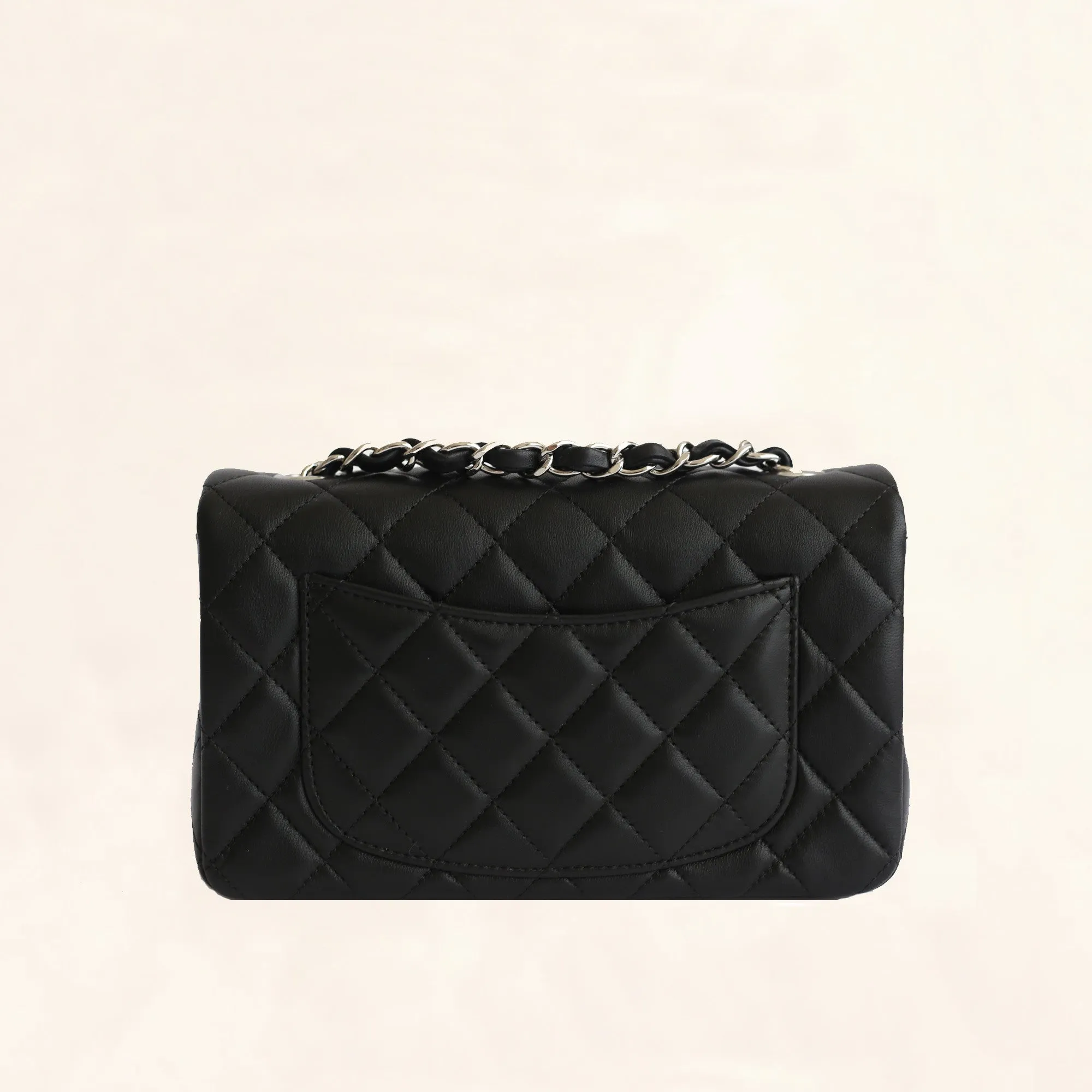 Chanel | Lambskin Classic Flap with Silver Hardware | Mini