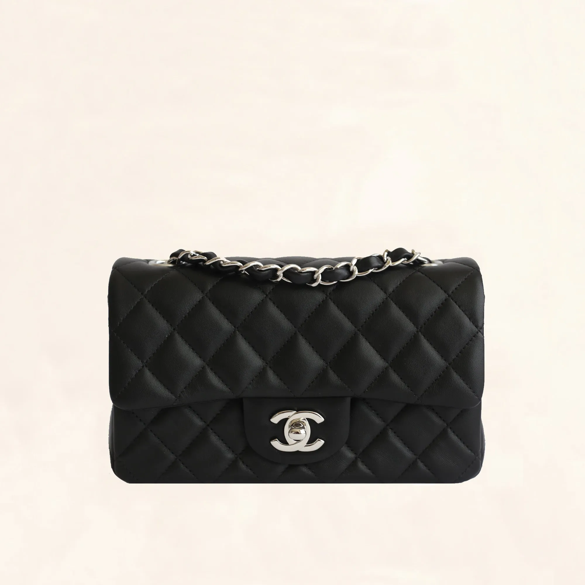 Chanel | Lambskin Classic Flap with Silver Hardware | Mini