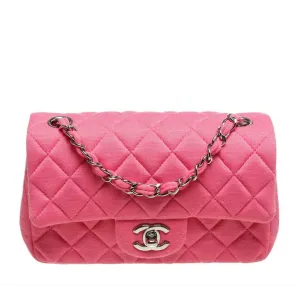 Chanel Mini Flap Classic Bag Pink Jersey