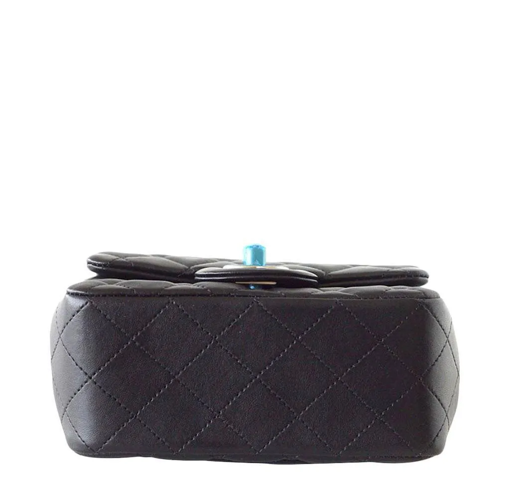Chanel Mini Square Flap Bag Black Lambskin