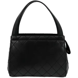 CHANEL Small Vintage Lambskin Leather Handbag Black