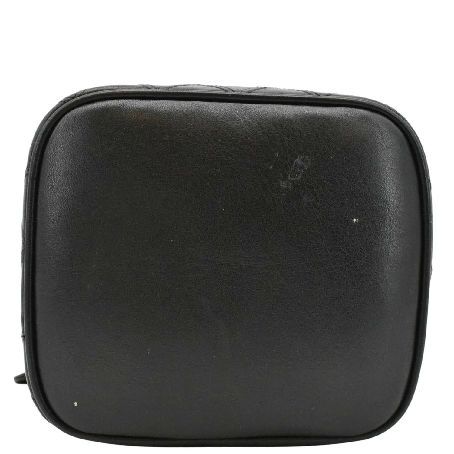 CHANEL Vintage Vanity Case Leather Cosmetic Bag Black