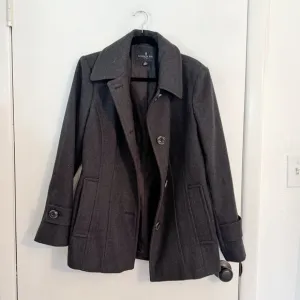 Charcoal Grey London Fog Wool Blend Peacoat