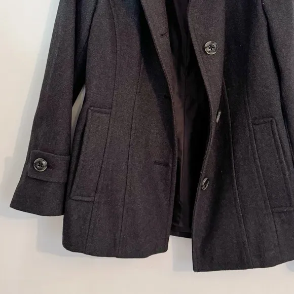 Charcoal Grey London Fog Wool Blend Peacoat