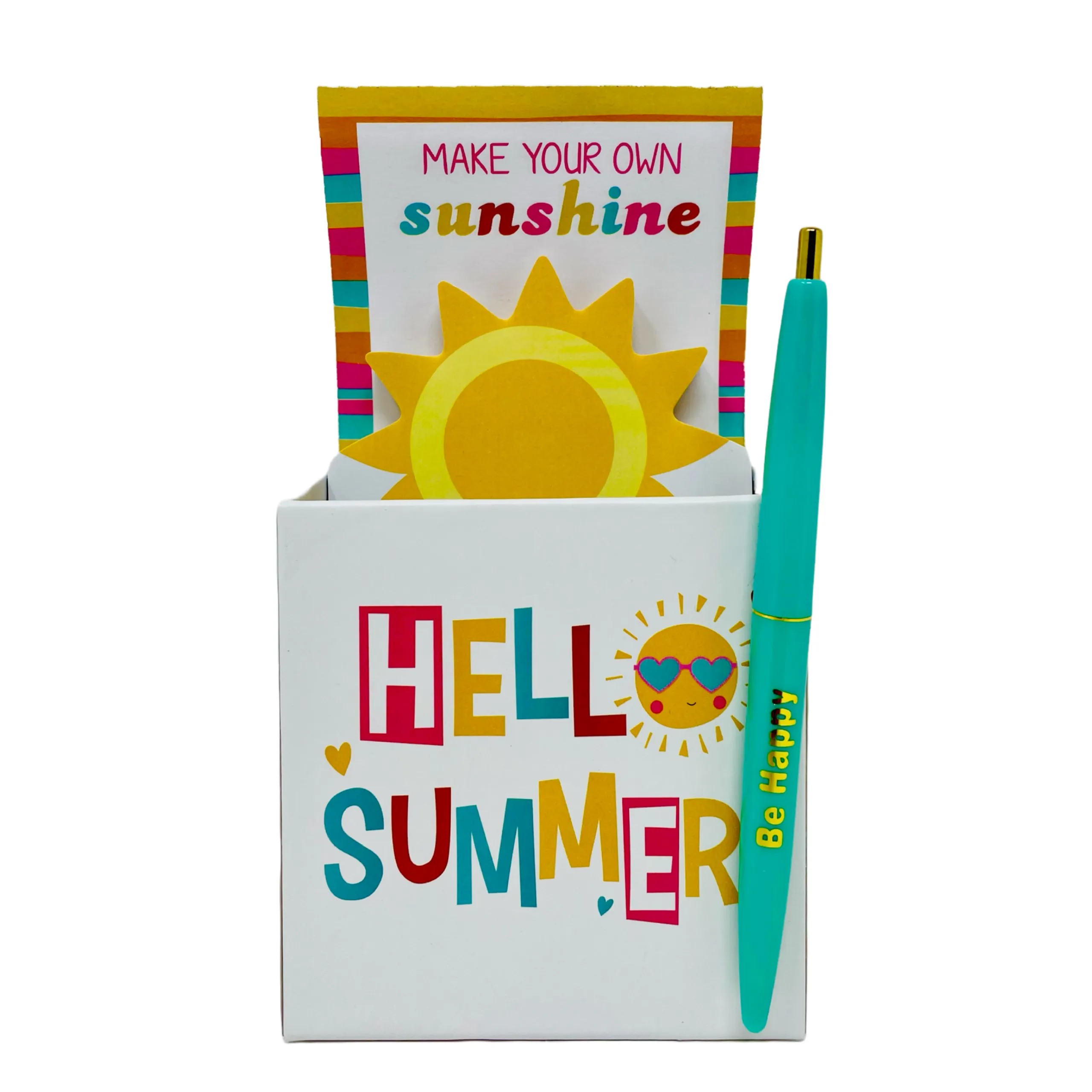 Cheep N Cheerful "Hello Summer" Gift Bundle, Water Bottle, Note Pad, Summer Tote, Hair Ties, Key Chain, Teacher Giftable