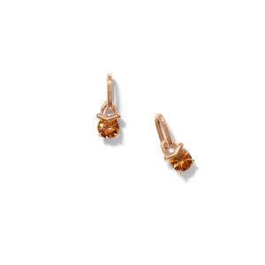 Chevron Hobo Earrings - Orange Zircon