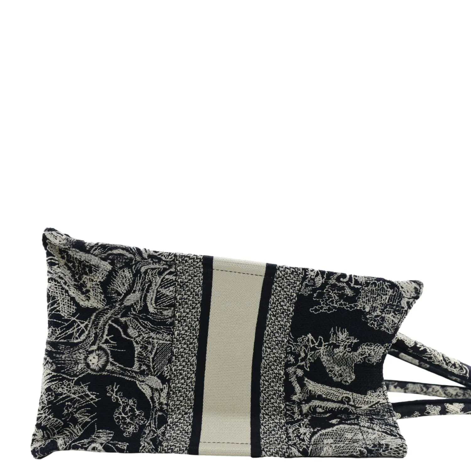 CHRISTIAN DIOR  Book Medium Toile De Jouy Reverse Embroidery Tote Blue