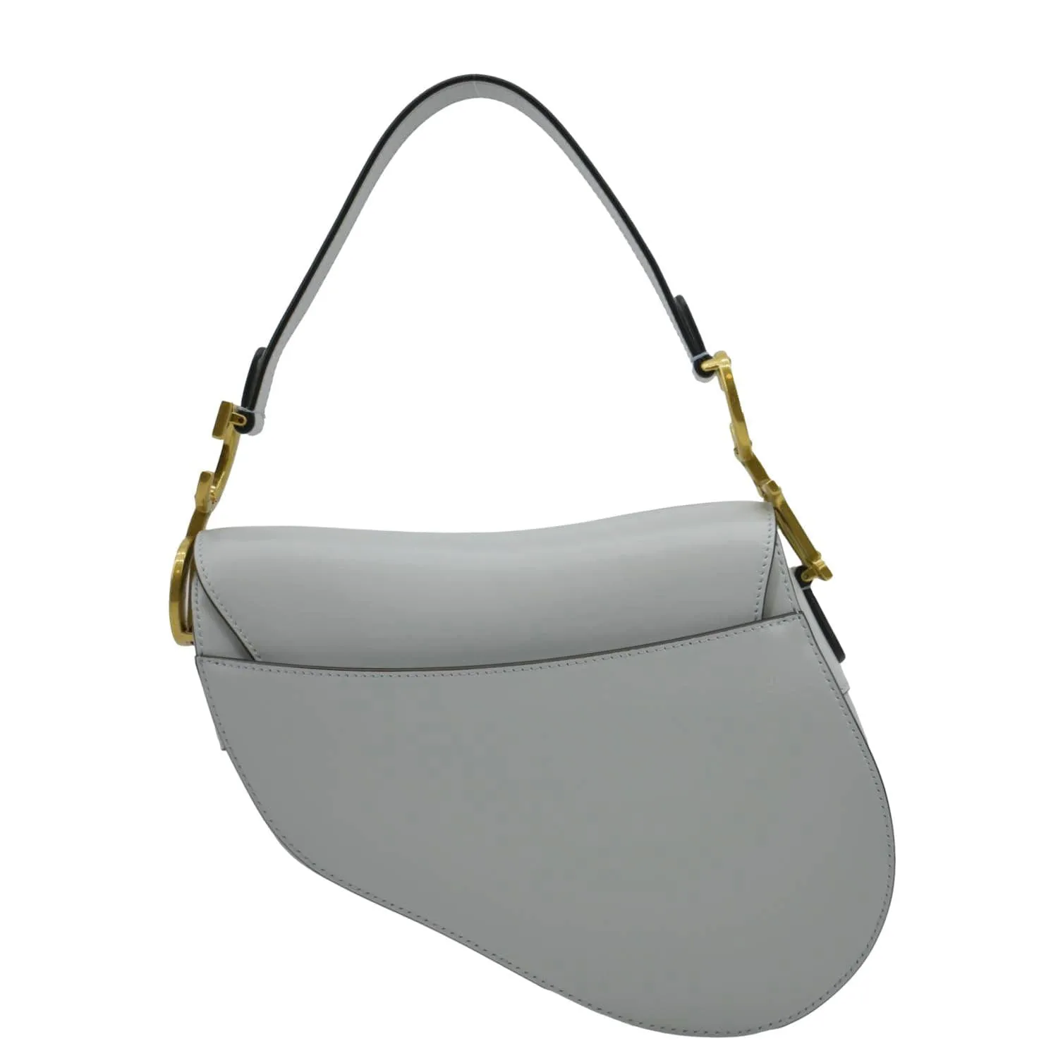 CHRISTIAN DIOR Saddle Smooth Calfskin Leather Satchel Bag Placid Blue