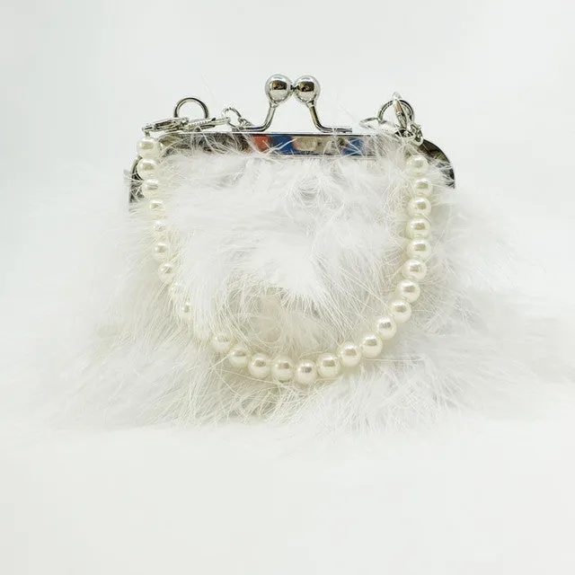 Claire's Ramadan White Feather Crossbody