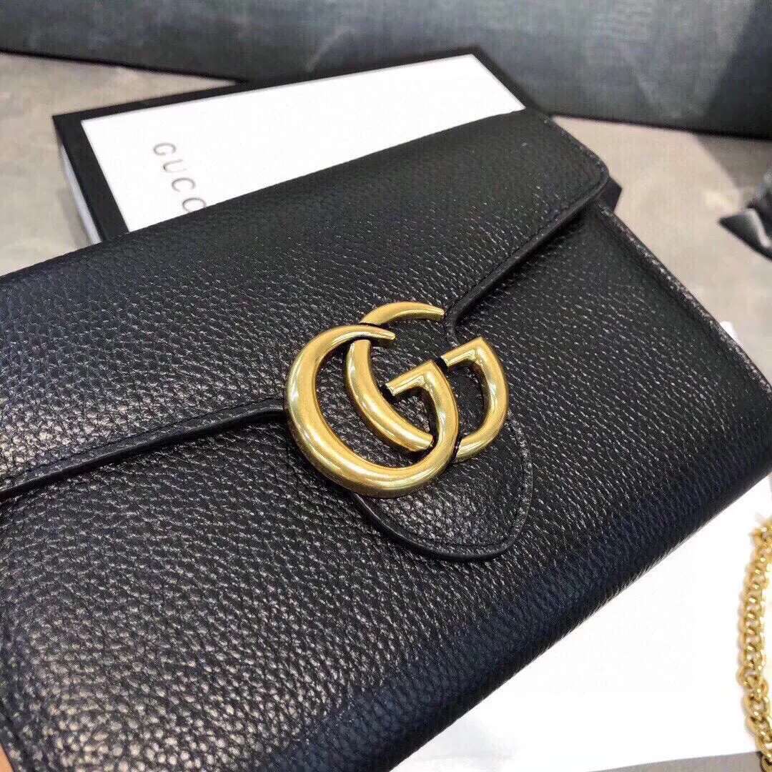 Classic Alphabet Buckle Leather Crossbody Bag Shoulder Bag