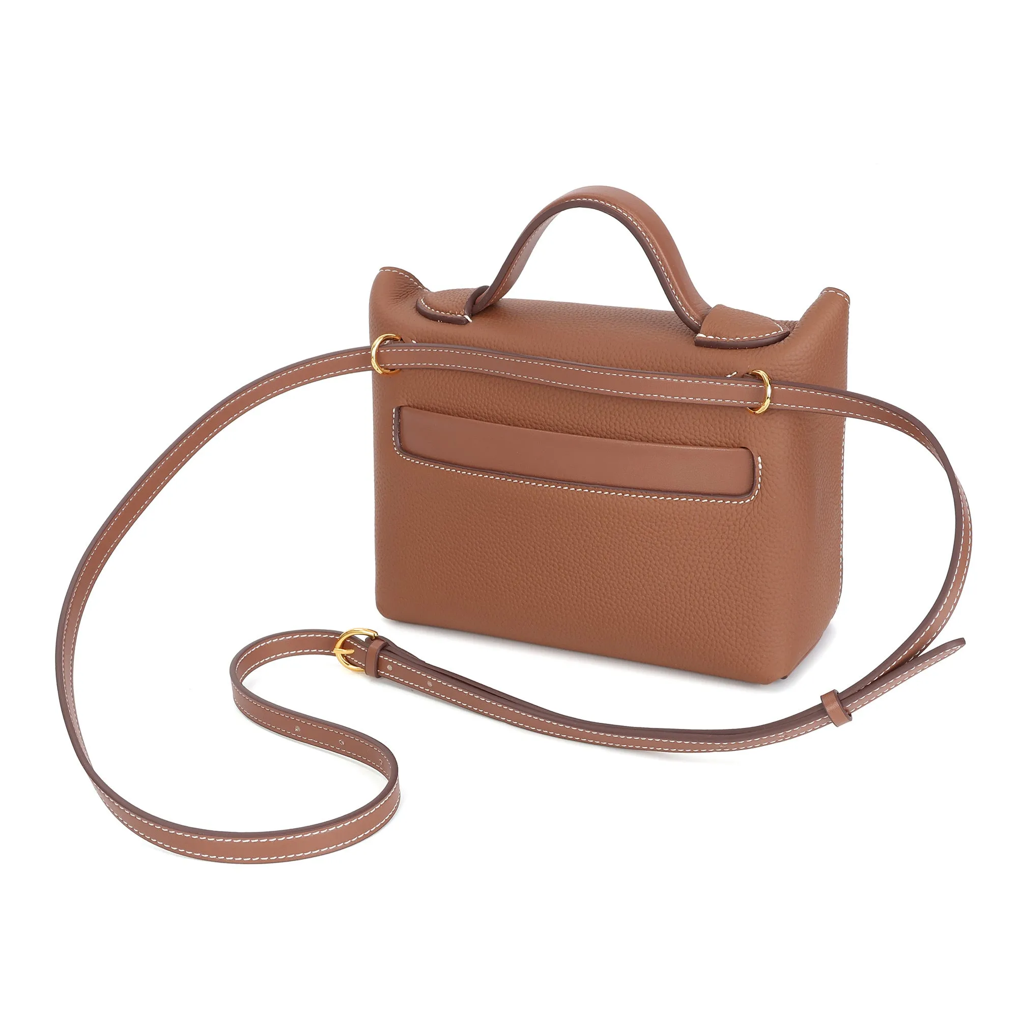 Classic Structured Handbag with Turn-Lock Closure