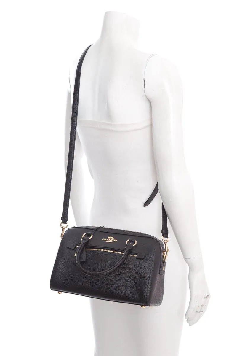 Coach Black Signature Rowan Satchel Shoulder Bag