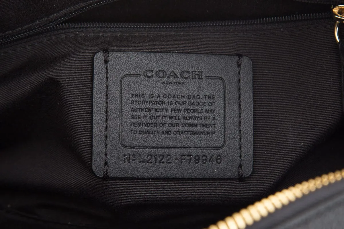 Coach Black Signature Rowan Satchel Shoulder Bag