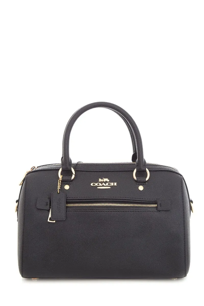 Coach Black Signature Rowan Satchel Shoulder Bag