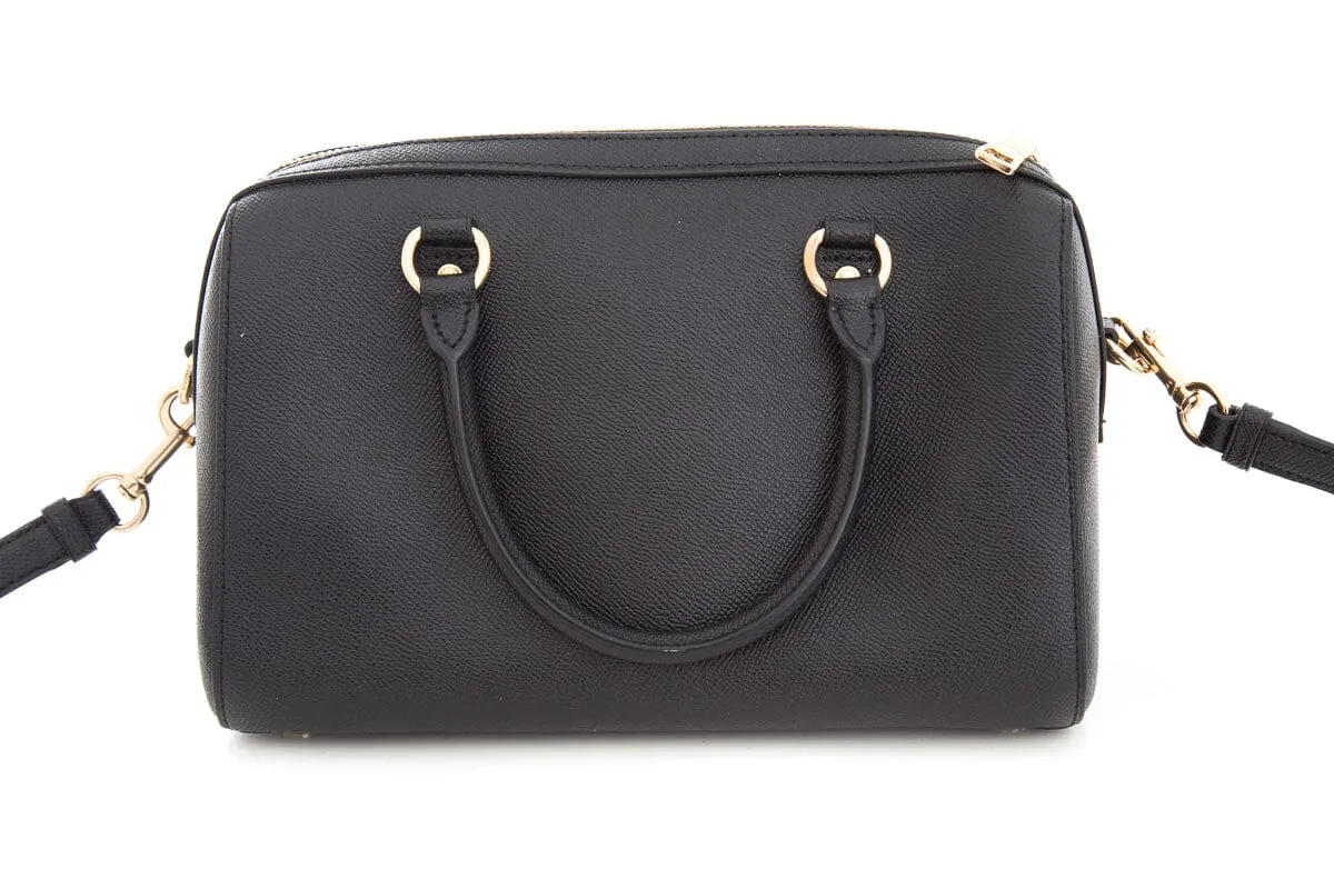 Coach Black Signature Rowan Satchel Shoulder Bag