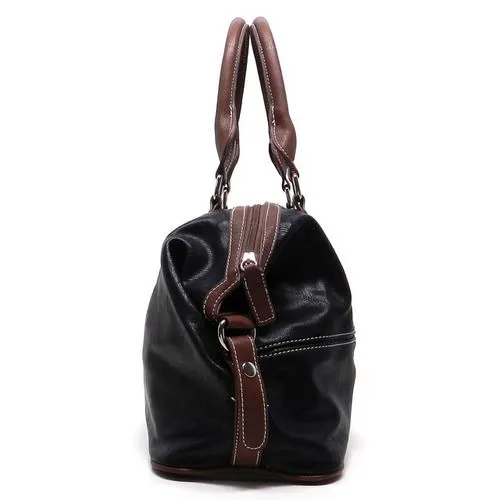 color block  bling shoulder handbag bag Black brown studs Rhinestone Silverake