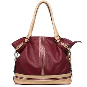 Color Block L bag Handbag purse Green Ivy Bold stitching Studs designer inspired