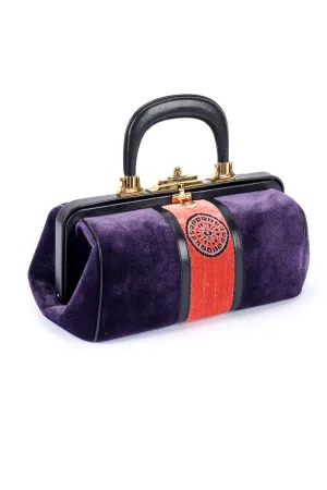 Colorblock Velvet Frame Bag