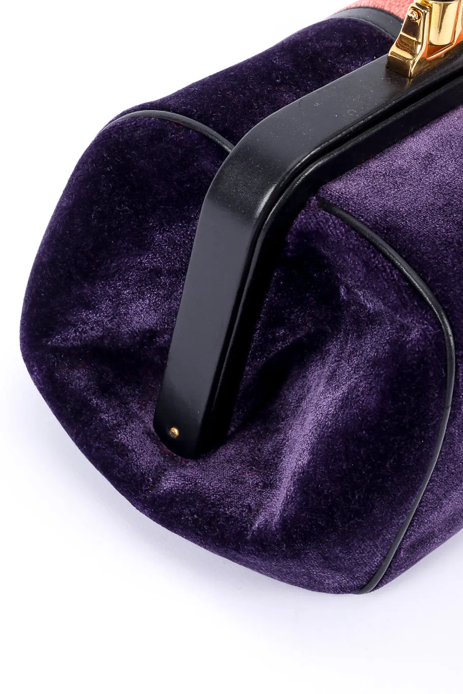 Colorblock Velvet Frame Bag