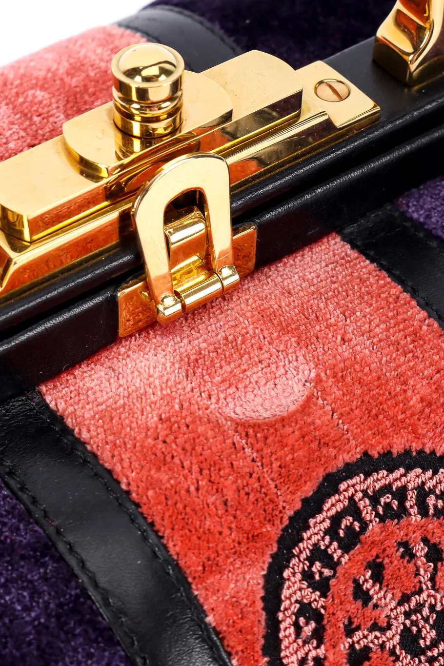 Colorblock Velvet Frame Bag