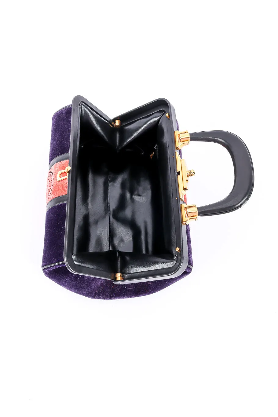 Colorblock Velvet Frame Bag