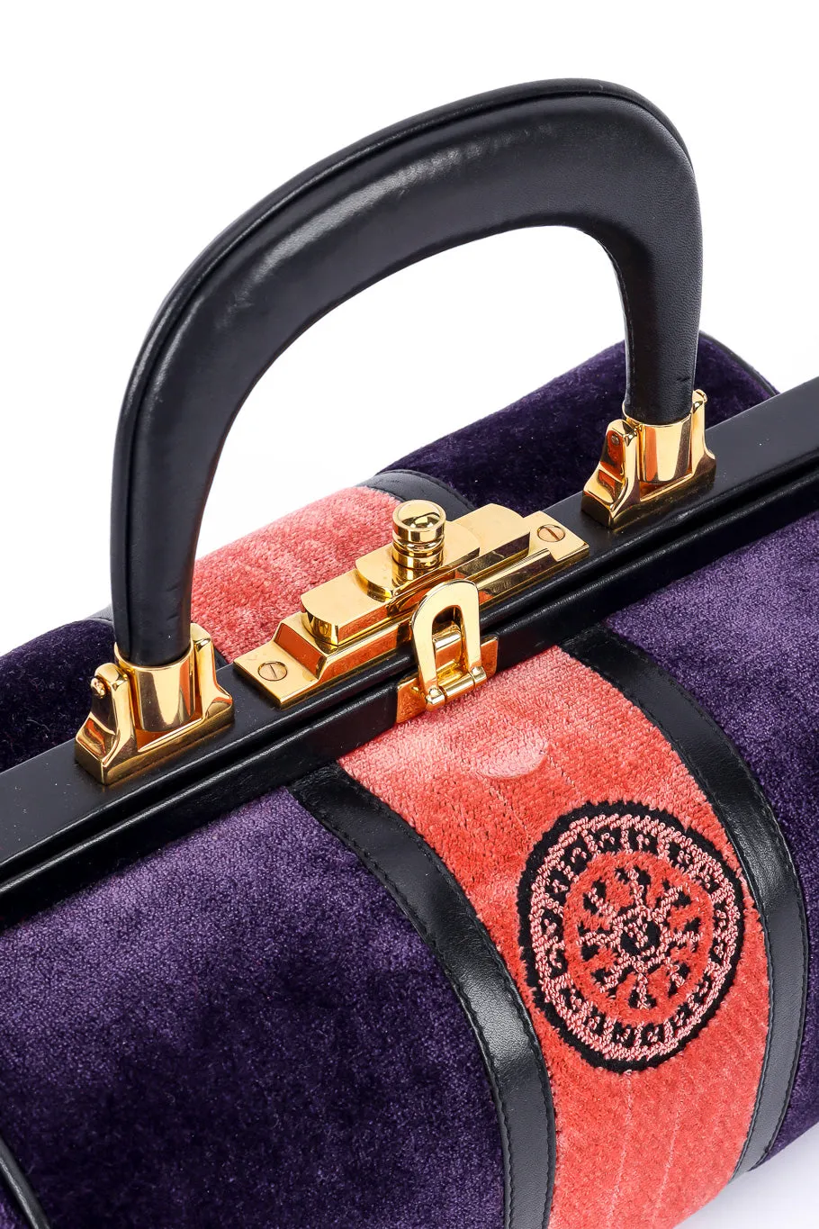 Colorblock Velvet Frame Bag