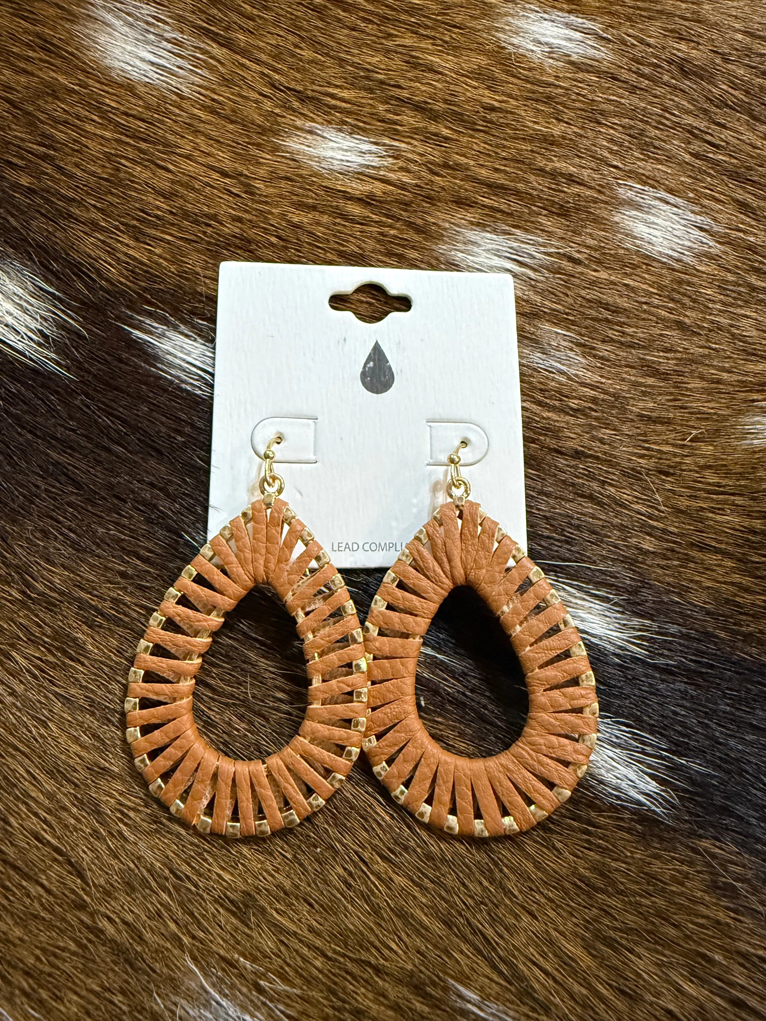 Colored Gold Tear Drop Earrings