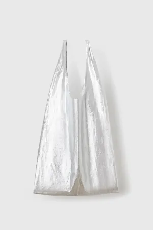 Cotton & Silk Hobo Bag in Silver
