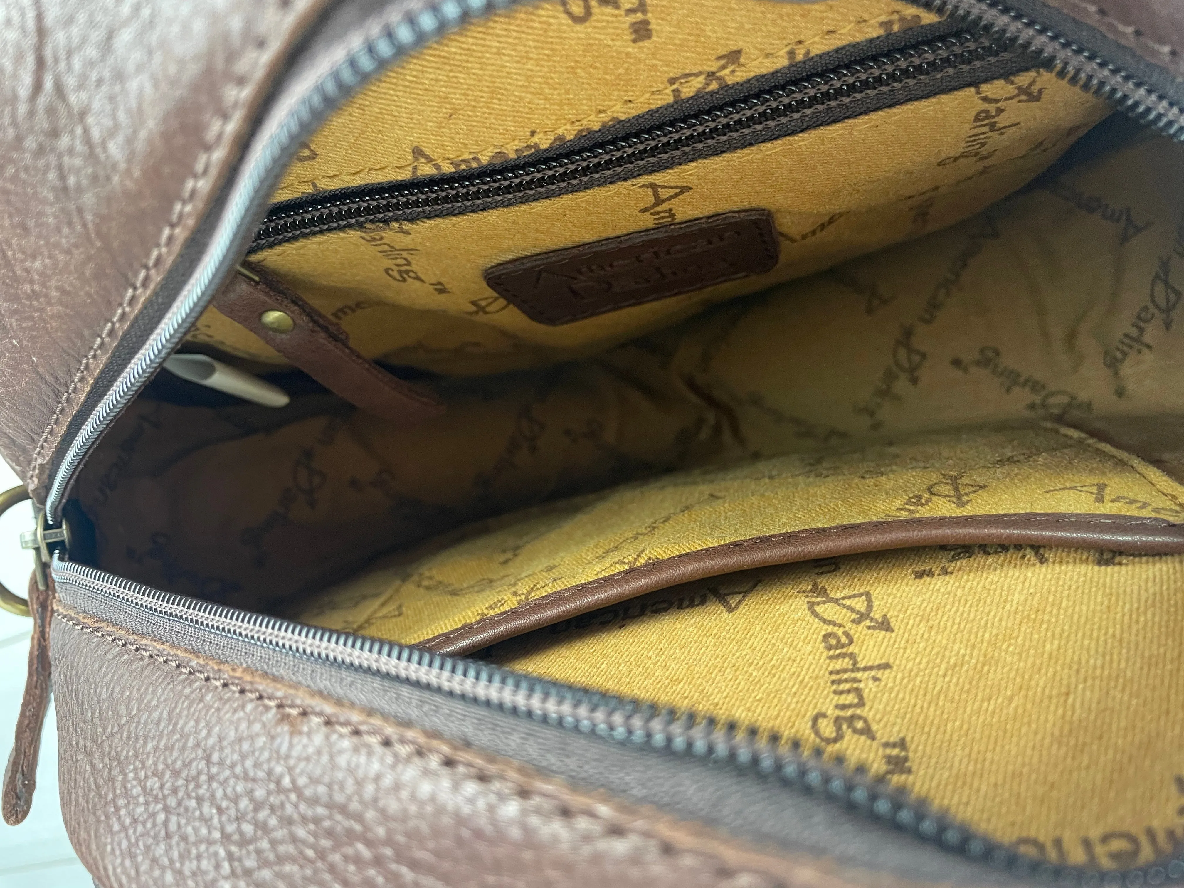 Cowhide and Sunflower Leather Tooled Round Canteen Crossbody Bag