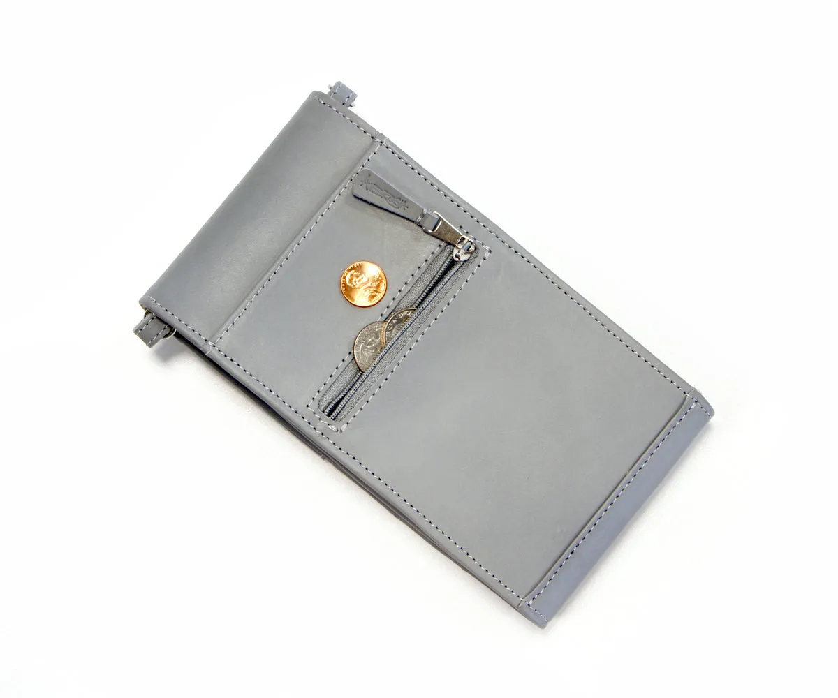 Criss-Cross Genuine Leather Galloper Gray Crossbody Handbag