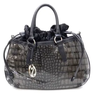 croc ruffle string collar shoulder handbag Bag Designer black designer inspired