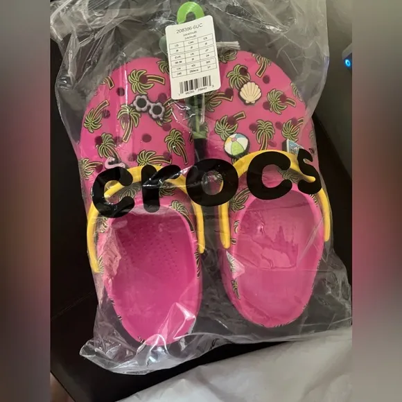 CROCS Cutie Crush Spring Break ClogK Pink Beach Junior Girls MULTI SZ