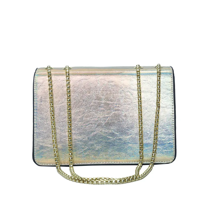 Cross-Border Fashion Women's Bag2023New Bright Leather Shoulder Bag European and American High Quality Crossbody Bag Popular Patent Leather Chain Women's Bag