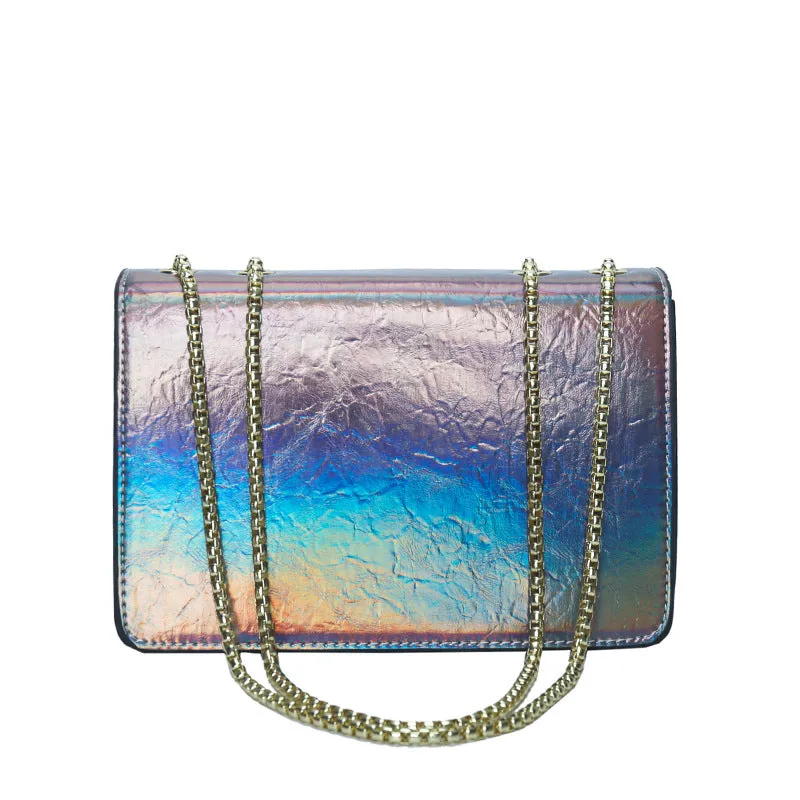 Cross-Border Fashion Women's Bag2023New Bright Leather Shoulder Bag European and American High Quality Crossbody Bag Popular Patent Leather Chain Women's Bag