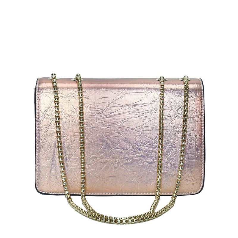 Cross-Border Fashion Women's Bag2023New Bright Leather Shoulder Bag European and American High Quality Crossbody Bag Popular Patent Leather Chain Women's Bag
