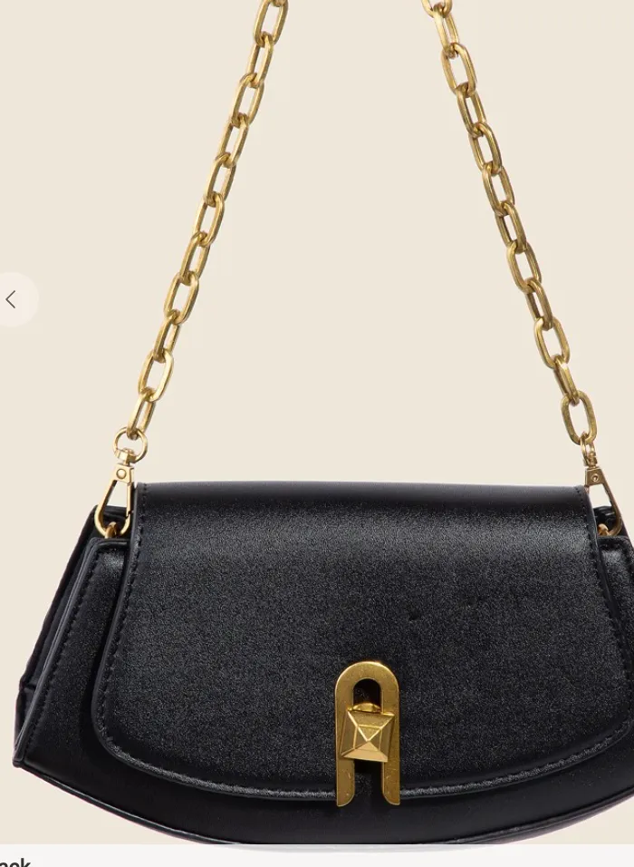 Curved Leather Crossbody or Shoulder Purse