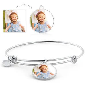 Customizable Circle Pendant Luxury Bangle