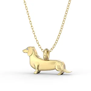 Dachshund  Mini Pups  Diamond Necklace