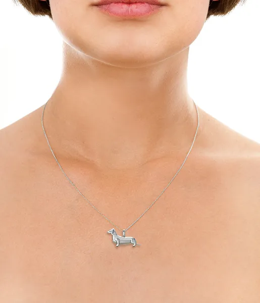Dachshund  Mini Pups  Diamond Necklace