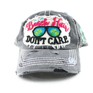 Dad Cap - Beach Hair Don't Care, Faded Black