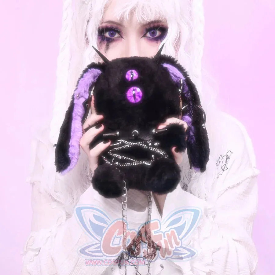 Demon One-eyed Rabbit Woolen Crossbody Bag