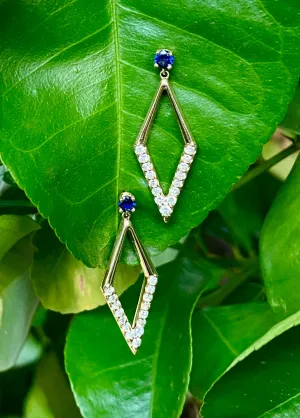 Diamond & Sapphire Gold Earrings