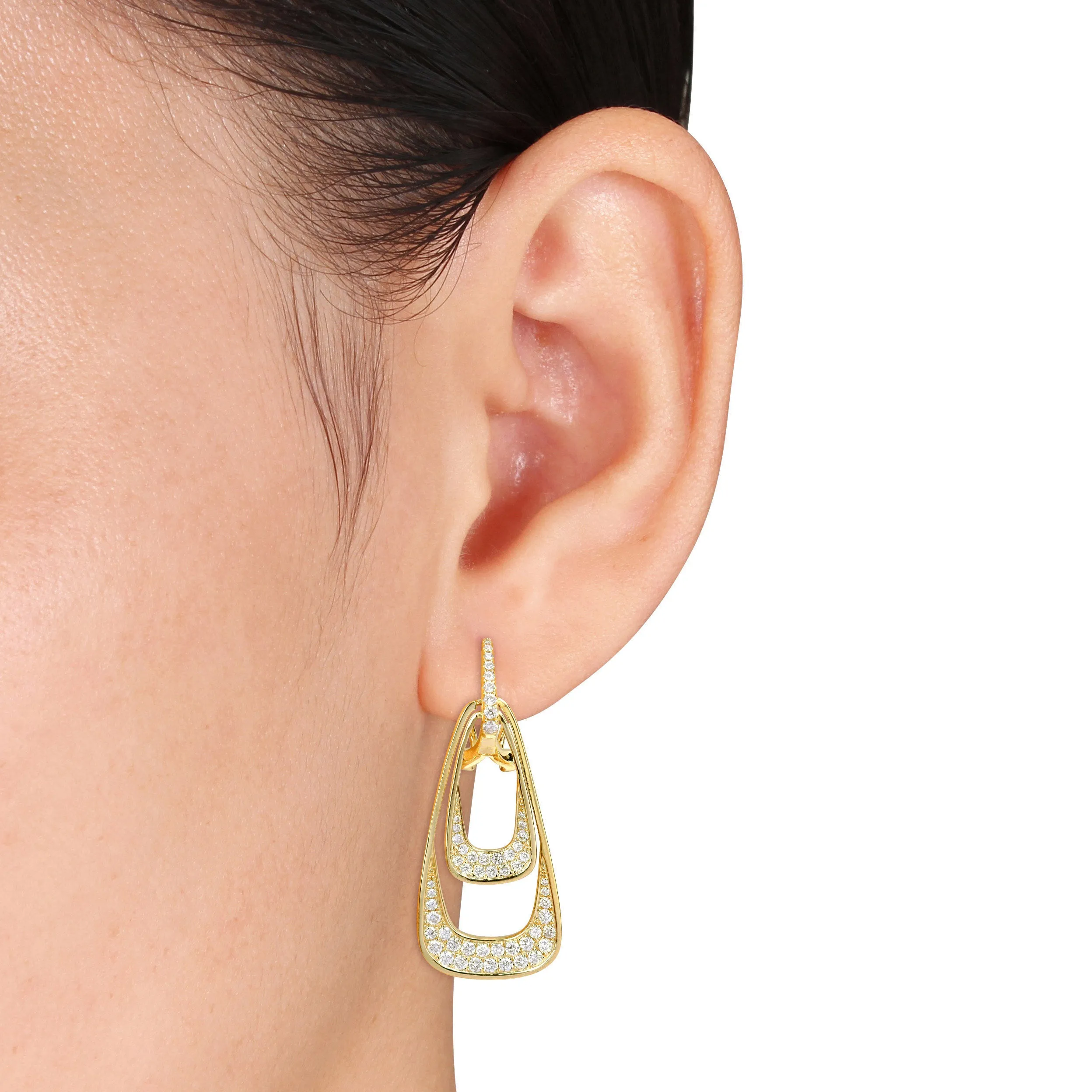 Diamond Fashion Drop Earrings 14k Yellow Gold