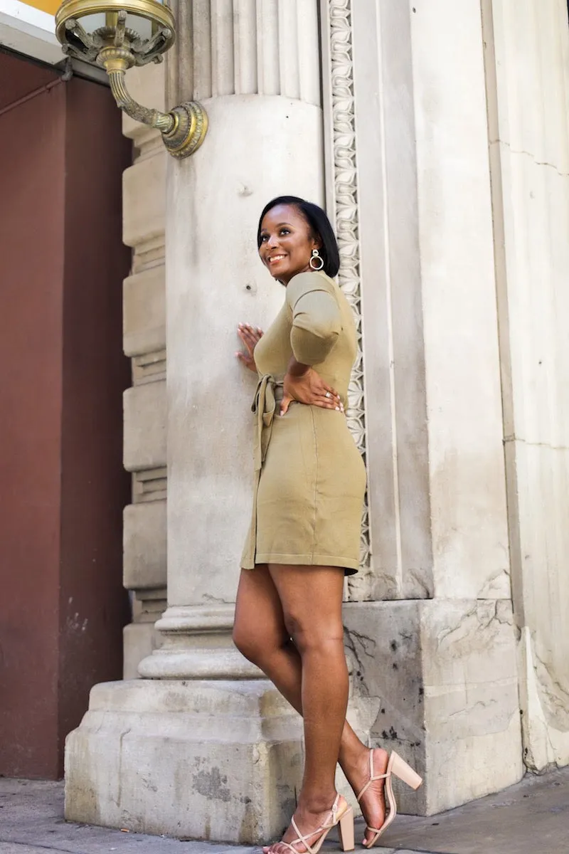 Dina Wrap Dress (Olive)