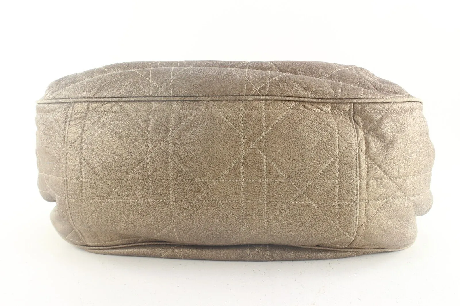 Dior Quilted Bronze Leather Cannage Shoulder Flap Hobo Beige 2DD829K