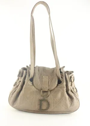 Dior Quilted Bronze Leather Cannage Shoulder Flap Hobo Beige 2DD829K
