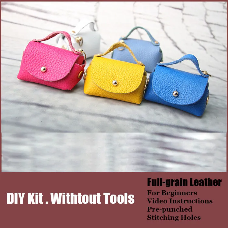 DIY Leather Coin Pouch Kits DIY Light Leather Projects DIY Leather Mini HandBag Kit DIY Leather Pouch Kit